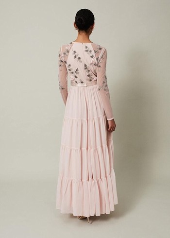 Phase Eight Florence Beaded Dress Rose Australia | UH2936740